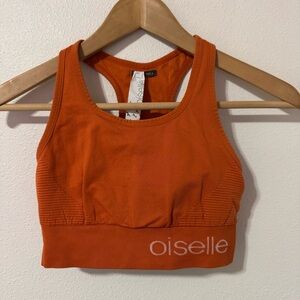 Oiselle In2Sports Bra Orange Racerback Running Workout Gym-Small